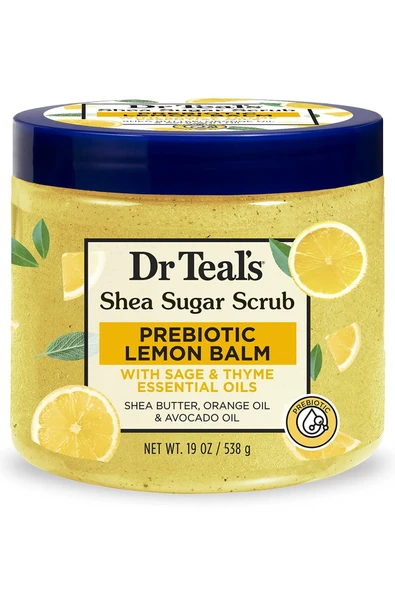 DR.Teals Prebiotic Lemon Balm Shea Sugar Scrub Vücut Peelingi 538GR ürün görseli 1