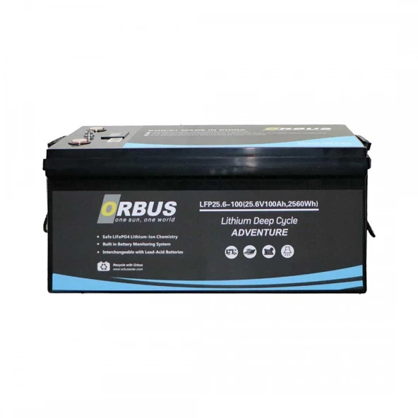 Orbus 25.6V 100Ah Solar&Marin Lifepo4 Lityum Akü ürün görseli 1