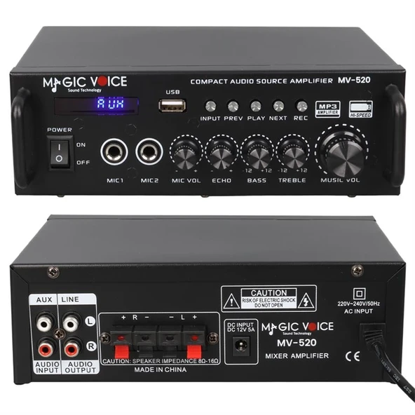 Magicvoice MV-520 Dijital Karaoke Mikser Amfi ürün görseli 1