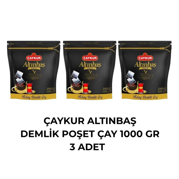 Çaykur Altınbaş Demlik Poşet Çay 1000 gr - 3 Adet ürün görseli 1