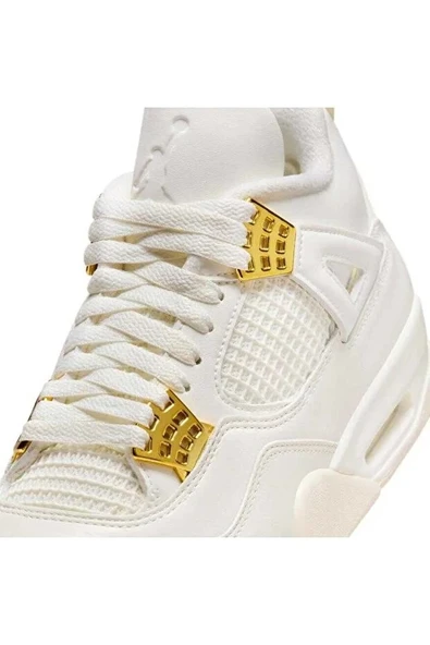 Nike Air Jordan 4 Retro Metallic Gold (W) deri  kadın beyaz   spor ayakkabı ürün görseli 1