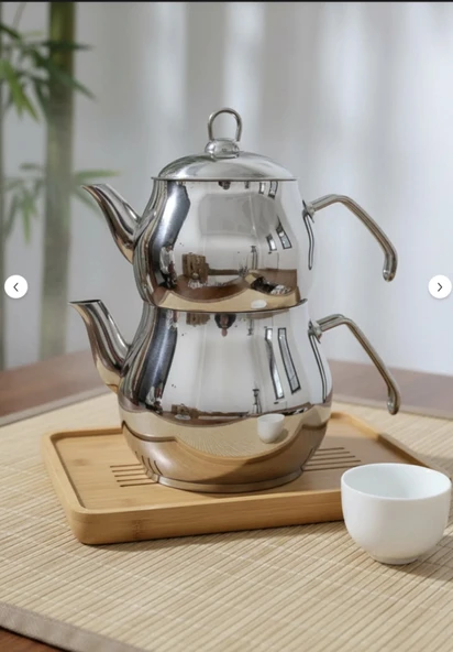 YUNUSOĞLU HOME Jumbo Boy Aile Çaydanlık Takımı Paslanmaz Çelik, Parlak Yüzeyli, Isıya Dayanıklı Ergonomik ürün görseli 1