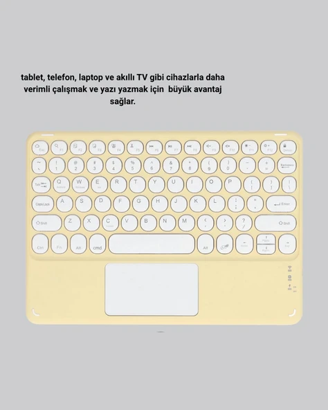 Kablosuz Bluetooth Klavye – Slim Taşınabilir Tasarım - Resim 3