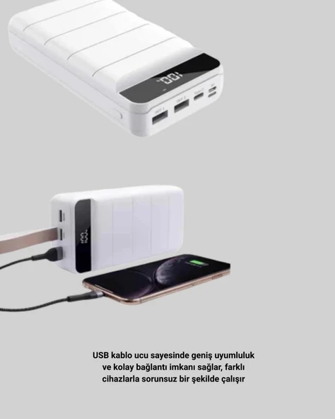 Lightning ve Type-C Girişli 50000mAh Powerbank - Resim 5