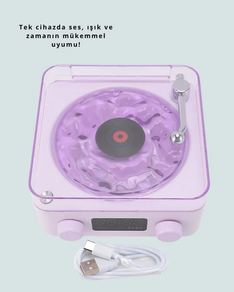 Bluetooth Retro Pikap Hoparlör – Projektörlü Gece Lambası - Resim 2