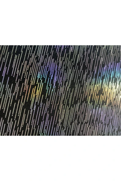 KumaşEvi Kendinden Yapışkanlı Çizgili Hologram Kumaş / Kutu Kılıf Cüzdan Anahtarlık Kaplama / 21x30 cm ürün görseli 1