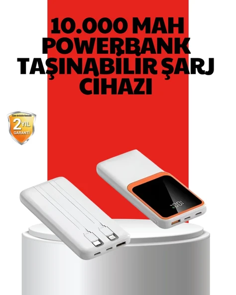 10000 mAh Taşınabilir Powerbank – Çift Çıkışlı Type-C ve Lightning Uyumlu ürün görseli 1