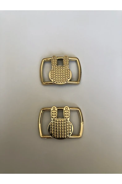 KumaşEvi Altın Renkli Tavşan Figürlü Ayakkabı Tokası – Şık Plastik Süs Aksesuarı / 4 cm x 5.5 cm ( 1 ÇİFT ) ürün görseli 1