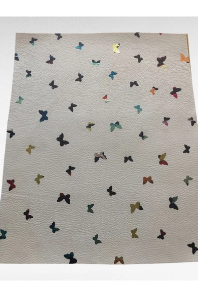 KumaşEvi Kendinden Yapışkanlı Hologramlı Kelebek Suni Deri - Kutu Kılıf Cüzdan Anahtarlık Kaplama / 21x30 cm ürün görseli 1