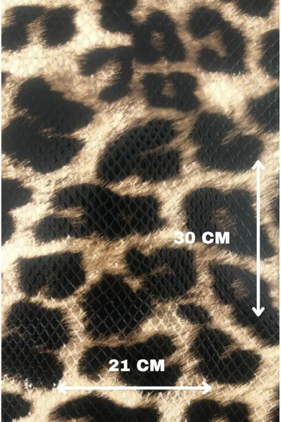 Kendinden Yapışkanlı Leopar Baskı Suni Deri Ayakkabı Çanta Araç İçi Döşeme Hobi Ürünleri 21 x 30 cm ürün görseli 1