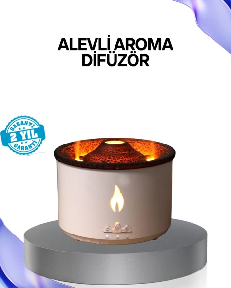 Volkan Efektli Aroma Difüzörü – Sessiz Çalışma, Otomatik Kapanma ve LED Işık ürün görseli 1