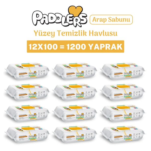 Paddlers Easy Clean Arap Sabun Katkılı Yüzey Temizlik Havlusu 12x100 (1200 Yaprak) ürün görseli 1