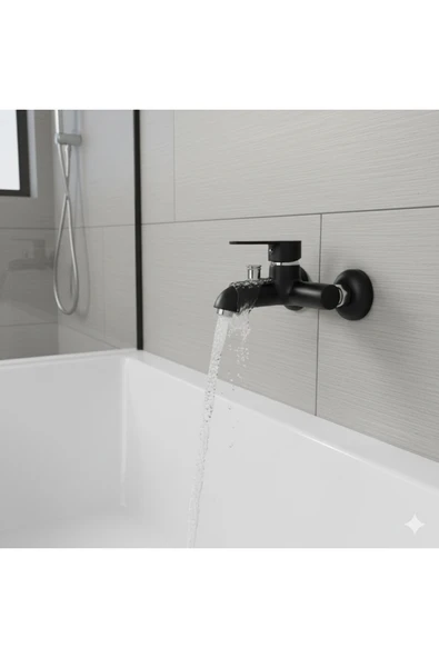 SERMİX 35mm Relax Siyah Banyo Bataryası - Modern Şıklık ve Konfor ürün görseli 1