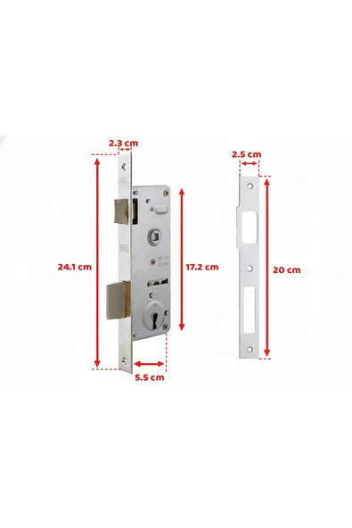 Kale Kilit Kale 151 Serisi İç Kapı Gömme Kilit 40mm Standart Seren Tek Anahtarlı Oda WC Banyo Kilidi ürün görseli 1