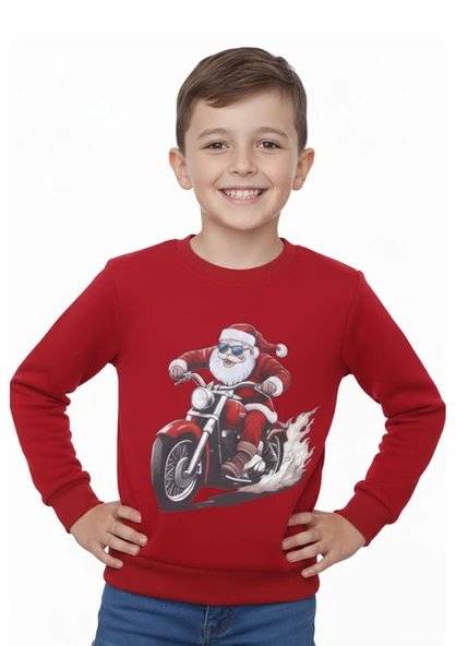 Erkek Çocuk Noellik Baskılı Sweatshirt 2 İplik Şardonlu ürün görseli 1