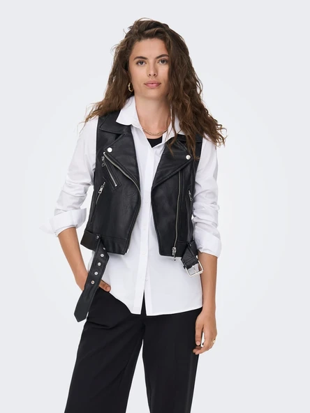 15239240 ONLVERA FAUX LEATHER WAISTCOAT OTW NOOS ürün görseli 1