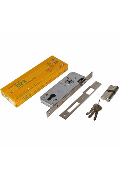 Kale Kilit 152 R 40 mm Silindirli Gömme Kilit Ahşap Daire Dış Kapı Kilidi Nikel Oval ürün görseli 1