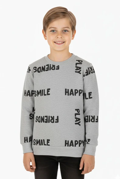Erkek Çocuk Sweatshirt Baskılı 2 İplik Şardonlu ürün görseli 1