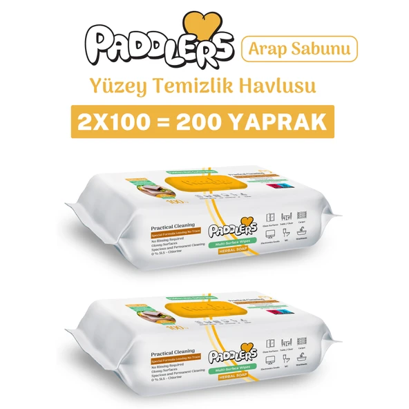 Paddlers Easy Clean Arap Sabun Katkılı Yüzey Temizlik Havlusu 2x100 (200 Yaprak) ürün görseli 1