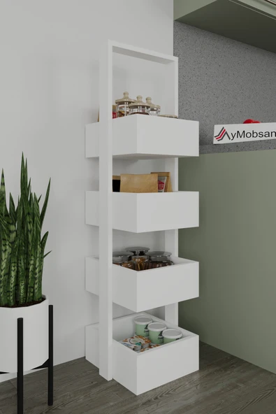 AYMOBSAN Multi 4 Katlı Mutfak Sepeti, Çok Amaçlı Mutfak Rafı, 4 Raflı, 40 CM ürün görseli 1