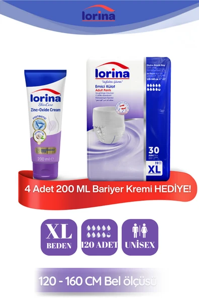 Lorina Emici Külot Hasta Bezi Xlarge 120 Adet ürün görseli 1