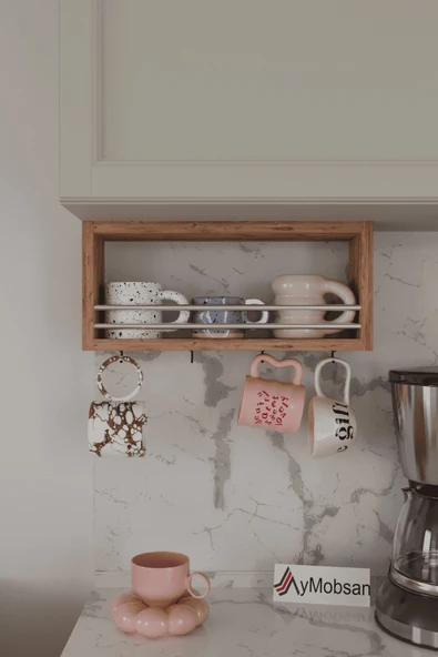 AYMOBSAN Trend Kupa Standı, Bardak Tutucu, Kupa, Fincan Askılığı Çok Amaçlı Raf 45 CM ürün görseli 1
