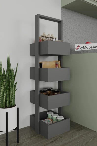 AYMOBSAN Multi 4 Katlı Mutfak Sepeti, Çok Amaçlı Mutfak Rafı, 4 Raflı, 40 CM ürün görseli 1