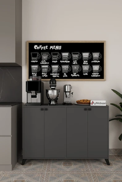 AYMOBSAN Vista Kahve Kahve Köşesi 4 Kapaklı Çok Amaçlı Dolap Kiler Mutfak Dolabı Beyaz ürün görseli 1
