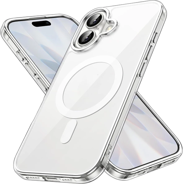 Cisteen Apple iPhone 17 uyumlu Magsafe Şarj Özellikli Şeffaf Sert PC SARARMAZ Telefon Kılıfı  ürün görseli 1