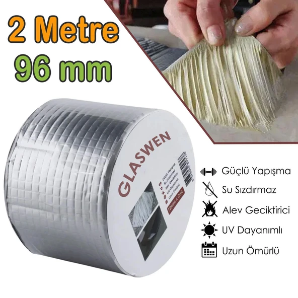 Çatı İzolasyon Bandı 96 mm X 2 MT Su Sızdırmazlık Geçirmez Delik Yalıtım Çamur Boru Sakız Tamir Bant ürün görseli 1