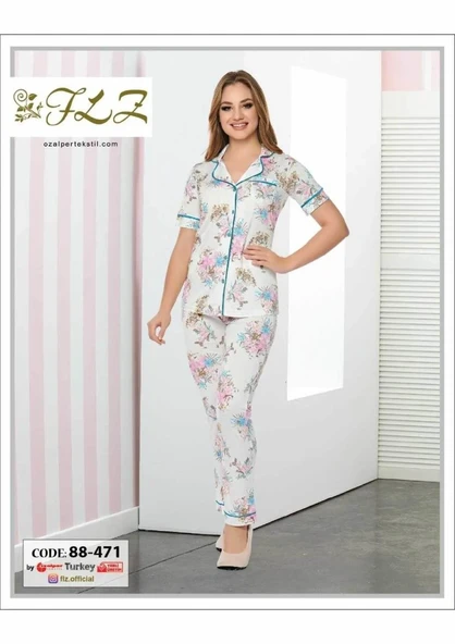 Dowry Flz 88-471 Kısa Kollu Bayan Pijama Takımı S BEDEN ürün görseli 1
