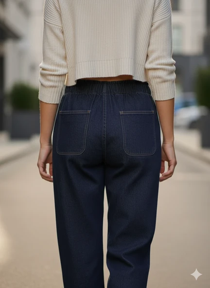 Vera Modern Bol Paça Jogger Kesim Denim Pantolon ürün görseli 1