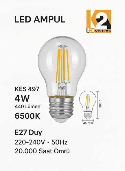 K2 LED Systems 9W LED Ampul ürün görseli 1