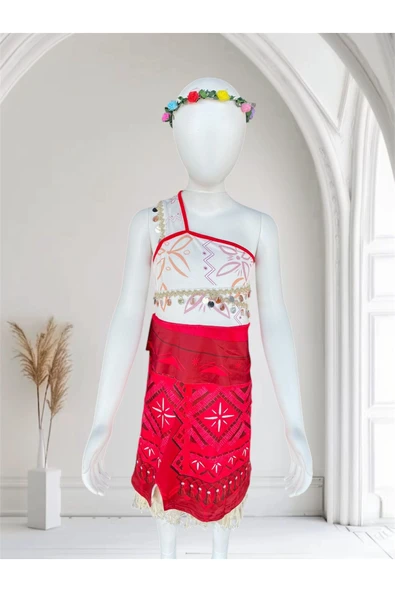 MODA ÇOCUK KOSTÜMÜ Moana Temalı Kız Çocuk Kostüm ürün görseli 1