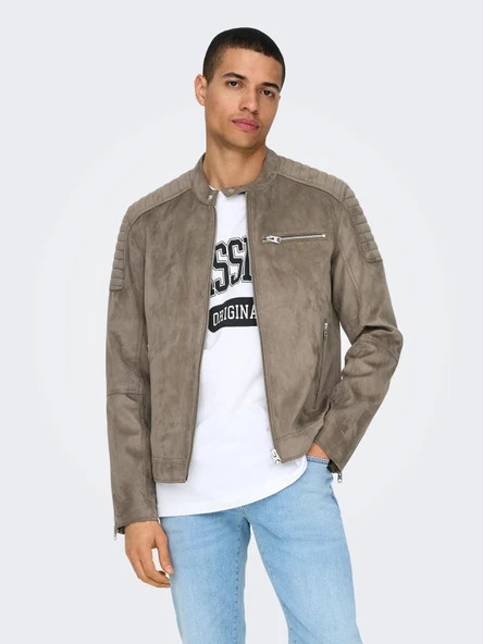 22029650 ONSGUS FAUX SUEDE RACER JACKET OTW NOOS ürün görseli 1