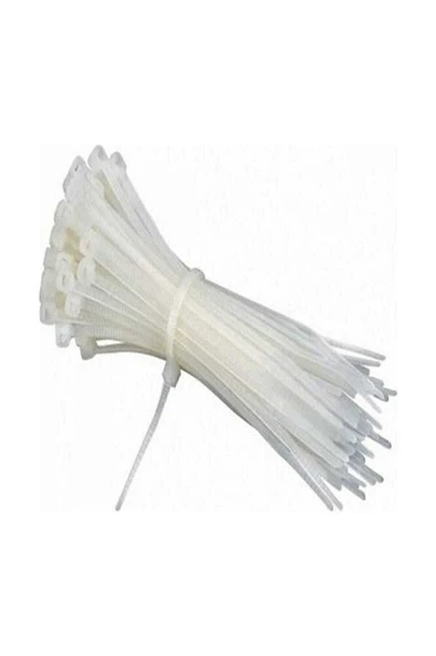Beyaz Cırtlı Plastik Kelepçe Kablobağı 3,6x200 100 Adet ürün görseli 1