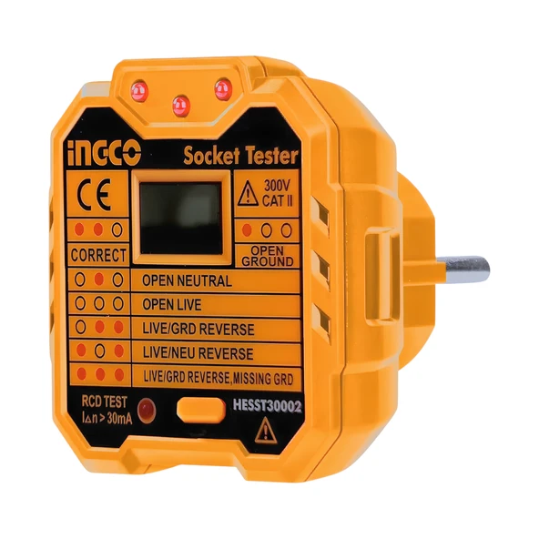 Ingco HESST30002 Soket/Priz Test Cihazı 300V/CAT II ürün görseli 1