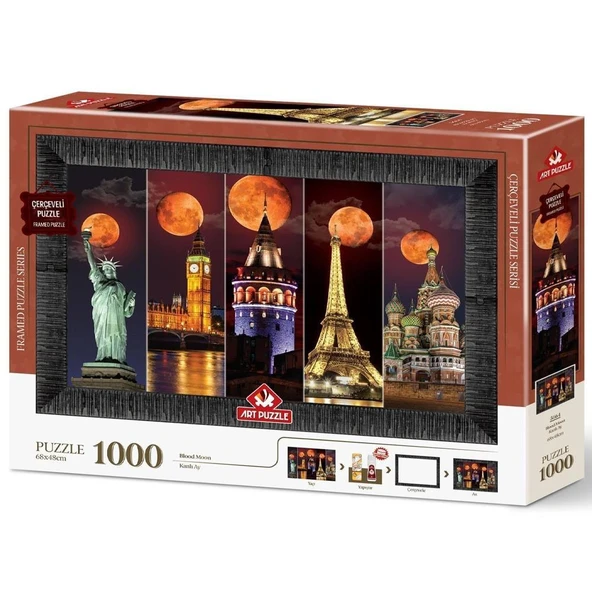 Art Puzzle Kanlı Ay 1000 Parça Çerçeveli Puzzle - 5664 ürün görseli 1