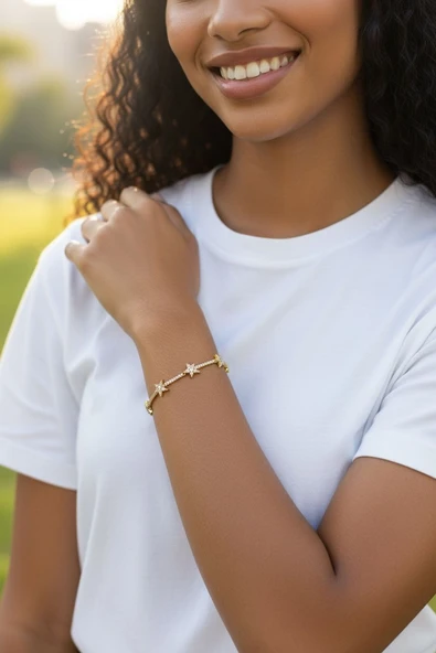 Xupıng Yıldız Bileklik Gold Renk 19 cm ürün görseli 1