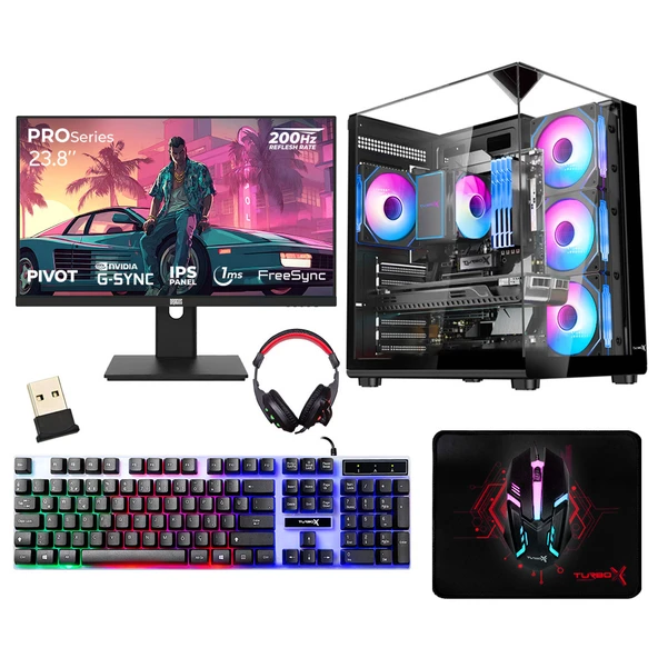 Turbox Tx8373 Ryzen 7 5700X 32GB 1TB NVMe ASUS RTX3050 23.8 200Hz Oyuncu Oem Paket ürün görseli 1