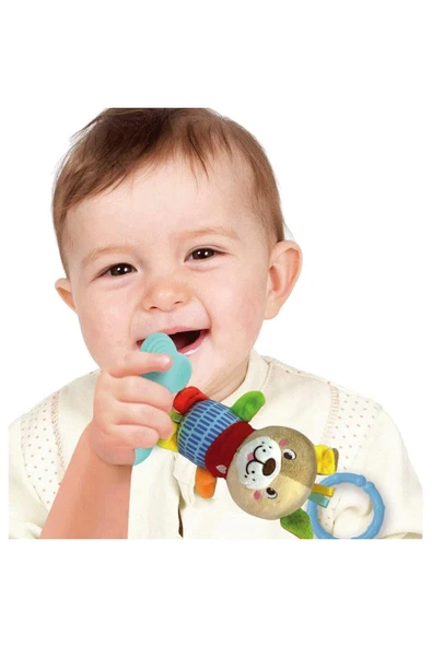 Baby Sevimli Peluş Köpek Çıngırak Dişlik - Resim 3