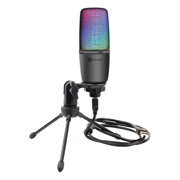 Dexim DMK003 RGB Tripodlu Oyuncu ve Yayıncı Mikrofonu ürün görseli 1