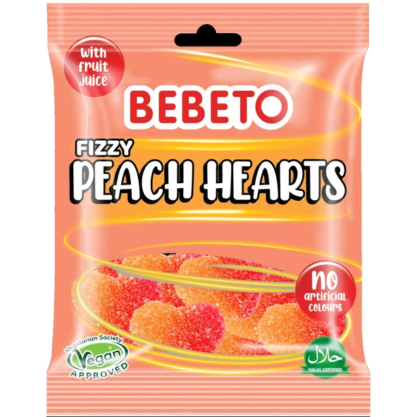 Vegan Peach Hearts 150 Gr. Jelly ürün görseli 1