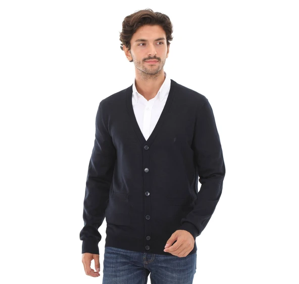 52216 SANFA V YAKA TRİKO CEKET - Resim 8