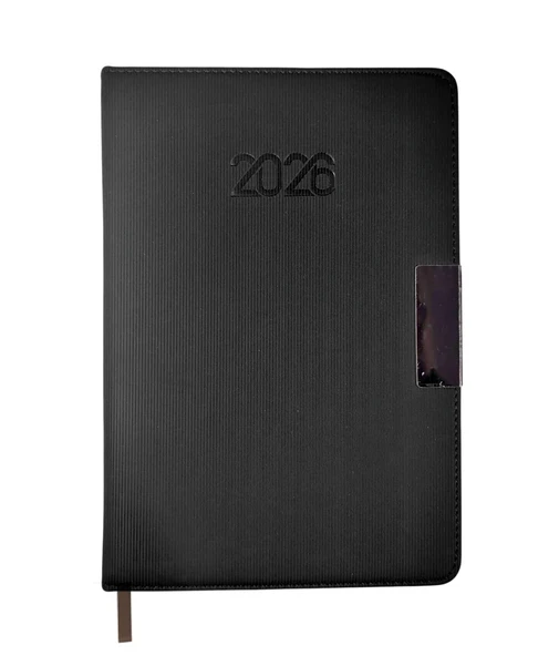 2026 Ajanda Dokulu Günlük Ajanda A5 (15x21 cm) - Siyah ürün görseli 1