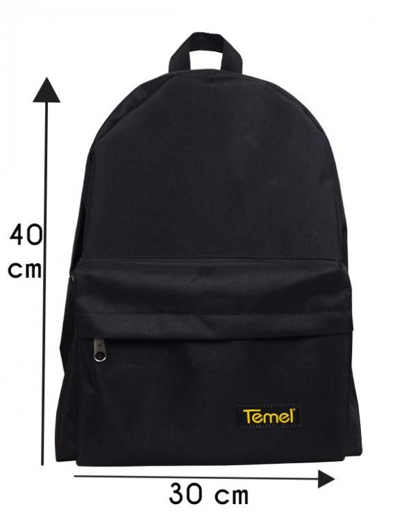 Temel Sırt Çantası Siyah - Resim 3