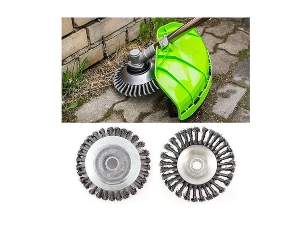 Motorlu Tırpan Kıyı Temizleme (Kaldırım temizleme)Burgulu Tel Fırça 8'' 200mm -MES761 ürün görseli 1