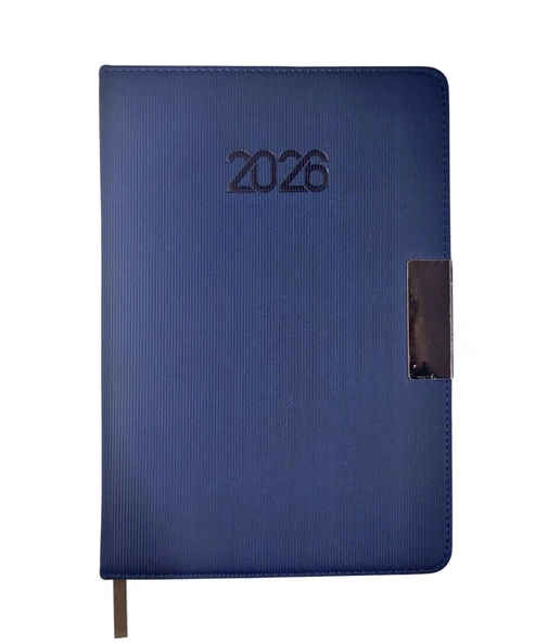 2026 Ajanda Dokulu Günlük Ajanda A5 (15x21 cm) - Mavi ürün görseli 1