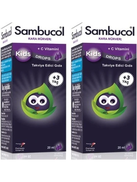 Sambucol Kids Drops 20 Ml 2'Li PAKET (SKT:02/2026) ürün görseli 1