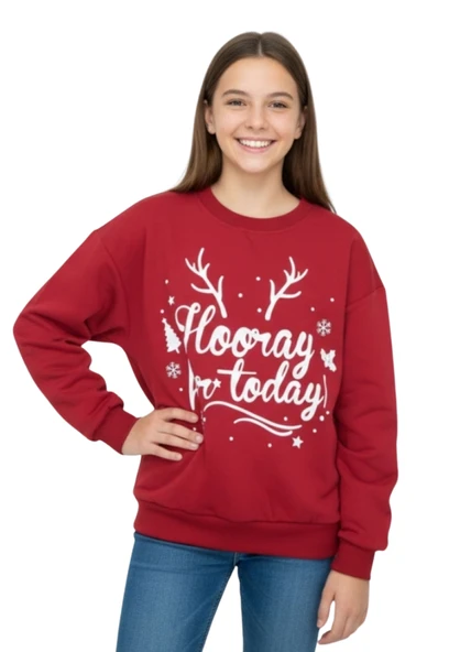 Kız Çocuk Sweatshirt 2 İplik Şardonlu Noellik ürün görseli 1